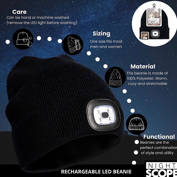 Night Scope Explorer’s Collection Rechargeable LED Beanie - Picture 5 of 9